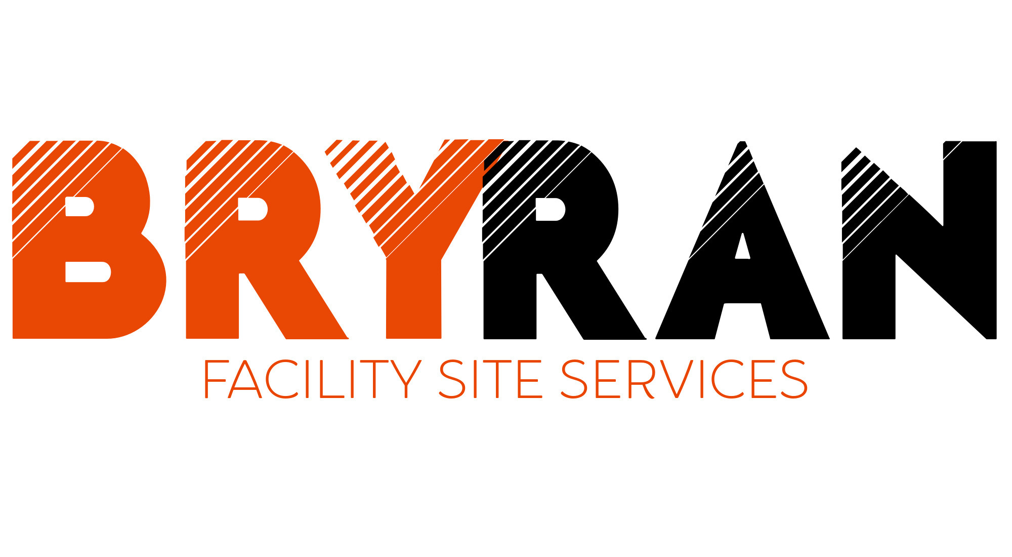 Orange and Black Logo BRYRAN Facility Site Services